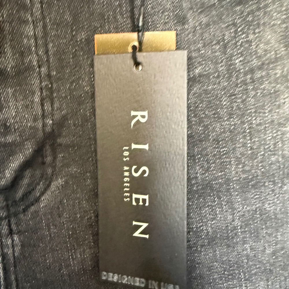 Risen Jeans Wide Leg Jeans‎ Womens 13/31 Black New RDP1025 Raw Hem High Rise - Picture 5 of 10